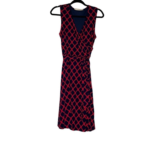 41 Hawthorn Geometric Sleeveless Faux Wrap‎ Dress Size LG - Picture 1 of 7